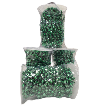 St. Patrick's Day Green Bead Garland 30ft Plastic