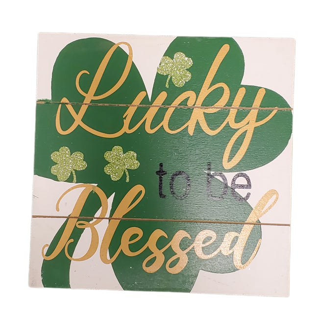 Saint Patrick's Day Lucky Tabletop Decor 8x8"