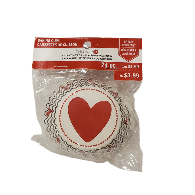 Valentine's Day Heart Cupcake Liners, 24-Pack