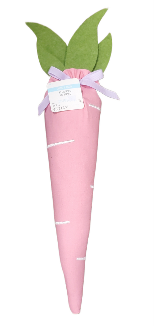 16" Pink Stuffed Easter Carrot - Home Decor