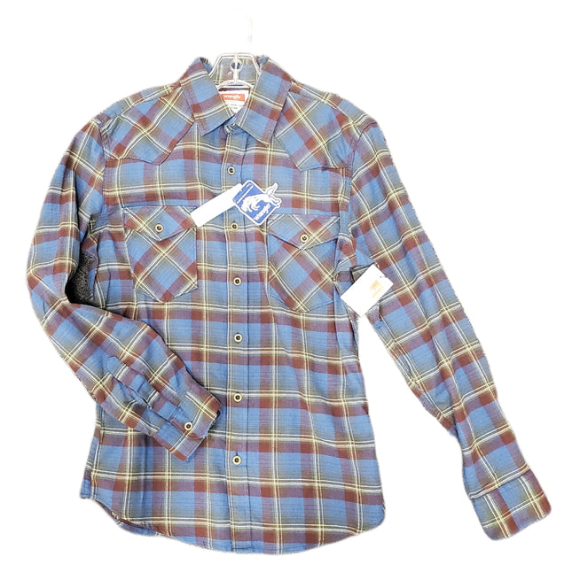 Wrangler Cloud Flannel Stretch Shirt Size Small