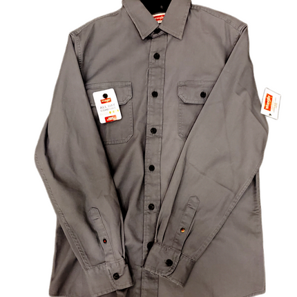 WRANGLER ALL DAY COMFORT FLEX  BOTTON UP SHIRT GREY
