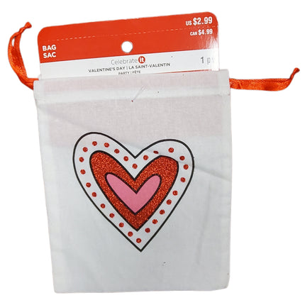 Valentine's Day Drawstring Gift Bag 6.5"x5.25"