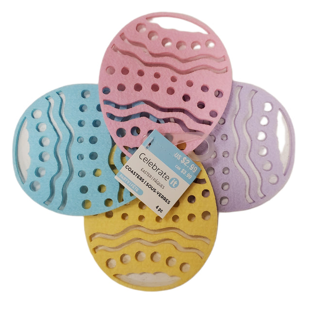 Easter Themed Foam Coasters 4-Pc Set, Polyester