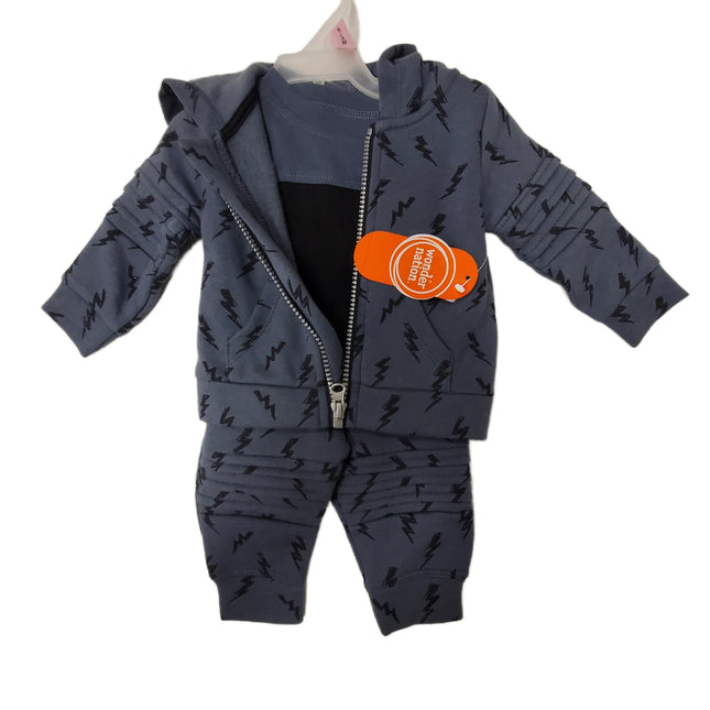 Wonder Nation 3 Pieces Zip hoodie OUTFIT