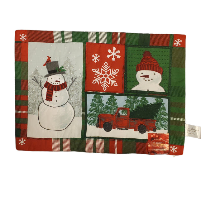 St. Nicholas Placemat – Snowman Truck Grid Style