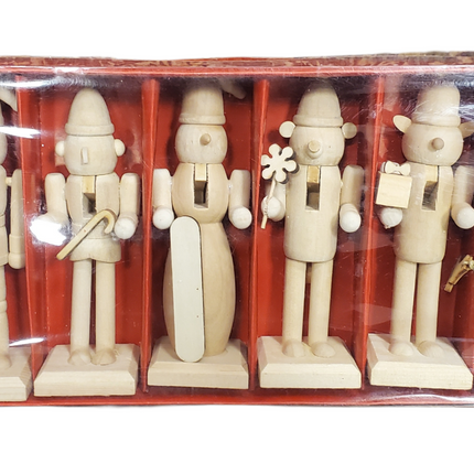 MAKE MARKET DIY MINI WOOD NUTCRACKERS 6-pc CHRISTMAS