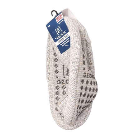 Memory Foam Grey, and White and Tweed Slipper Socks with Non-Slip Footbed