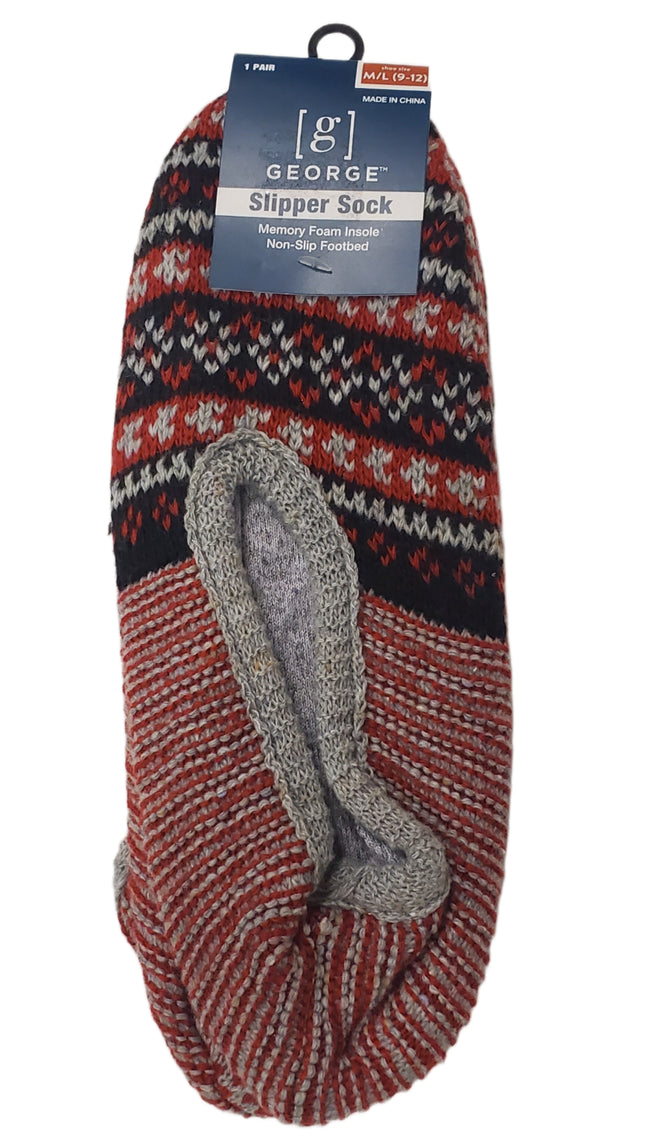 Memory Foam Slipper Socks with Non-Slip Footbed
