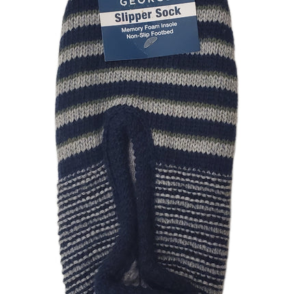 SLIPPER SOCKS, MEMORY FOAM INSOLE NON-SLIP FOOTBED