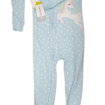 Carter's Unicorn Light Blue Sleepwear 4T with Hearts
