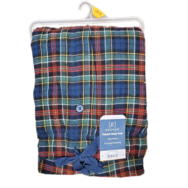 George Flannel Sleep Pants with Pockets & Drawstring