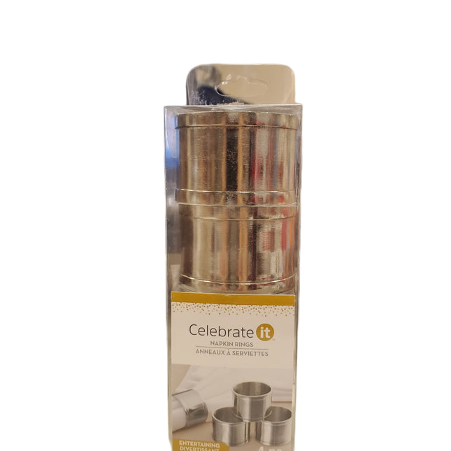 Chrome Steel Napkin Rings - Heavy Duty 4-Pc Set
