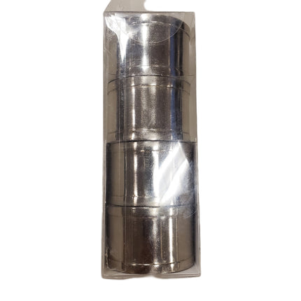 Chrome Steel Napkin Rings - Heavy Duty 4-Pc Set