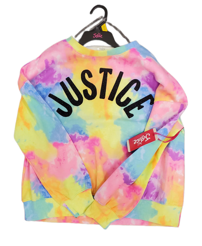 Justice Tie-Dye Fleece Sweatshirt L (12-14)