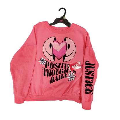 JUSTICE DESIGNER FLEECE CREW SWEATSHIRT S (7-8)