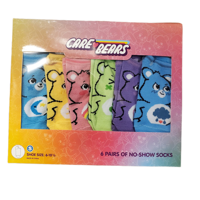 Care Bears No-Show Socks 6-Pack Size Large