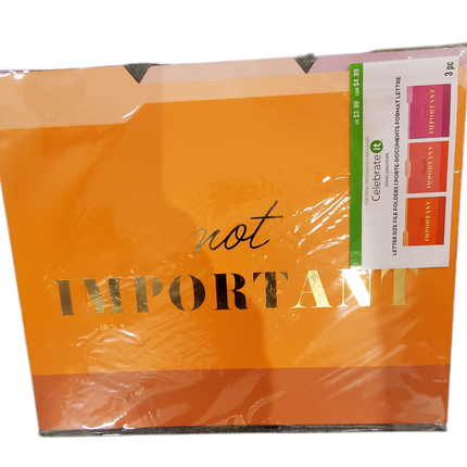 File Folders Letter Size "Not Important" 3-Pc