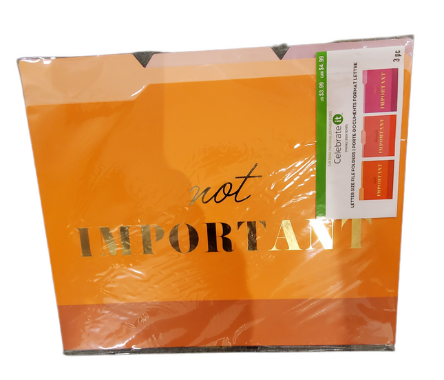 File Folders Letter Size "Not Important" 3-Pc