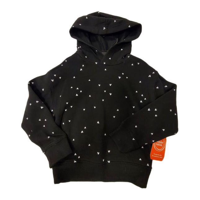 Wonder Nation Fleece Hoodie Soot Hearts L 10/12