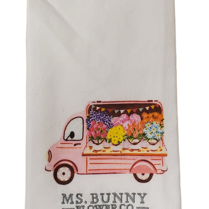 Easter Bunny Floral Tea Towels 15x22 in, 2-Pack