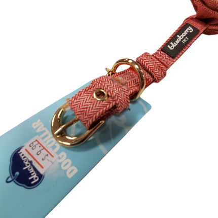 "Blueberry Pet Tweed Dog Collar with Detachable Bow"