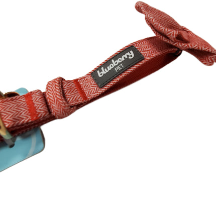 "Blueberry Pet Tweed Dog Collar with Detachable Bow"