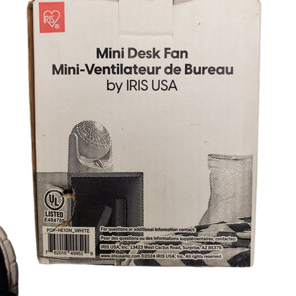 Mini Desk Fan by IRIS USA White