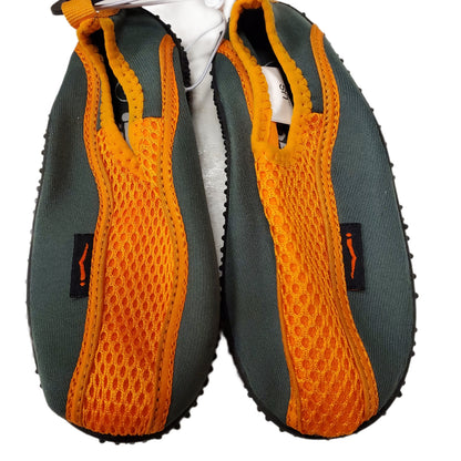 Wave Runner Kids Water Shoes Orange Grey Size 9