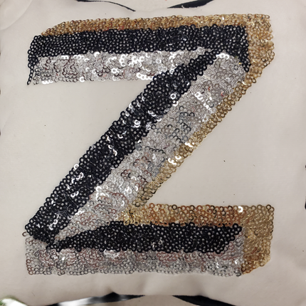 Ashland White Sequined Spring Pillow Monogrammed Letter "Z" 8 in. X 8 in.
