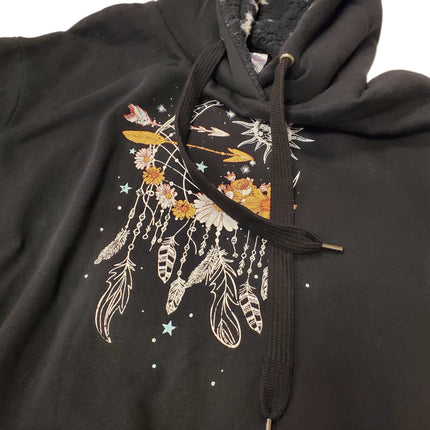 This Designer Sherpa Trim Hoodie Dress Length L- 11/13