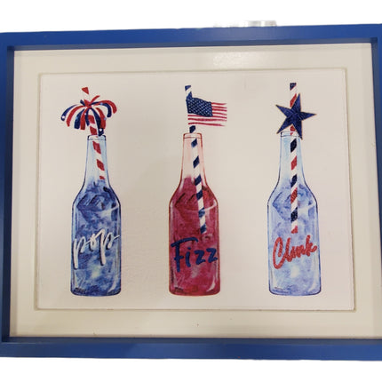 Celebrate It Wall Decor – Flag Soda Bottles 13.5x10.25