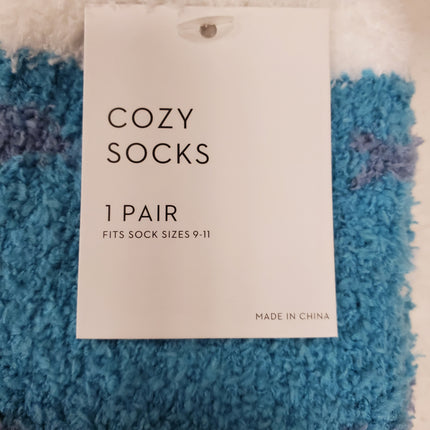 Cozy Socks Fuzzy Slipper Socks with Cute Black and White Kitten
