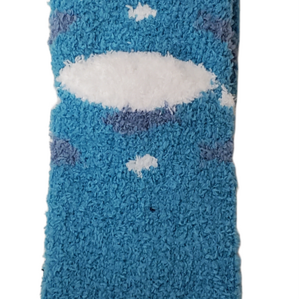 Cozy Socks Fuzzy Slipper Socks with Cute Black and White Kitten