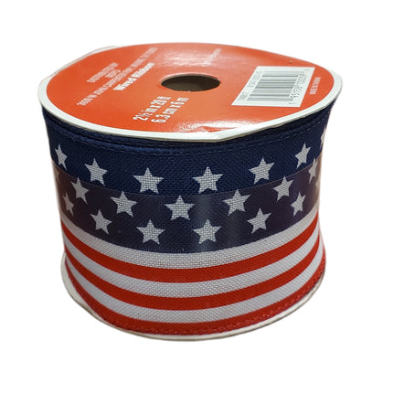 Celebrate It Wired Ribbon 2.5in x 20ft – Flag Design