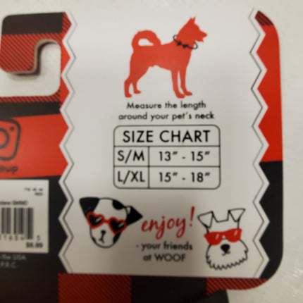 Pet Bandana, WOOF, S/M 13"-15" Paw Print
