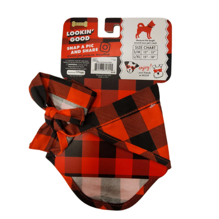 Pet Bandana, WOOF, S/M 13"-15" Paw Print