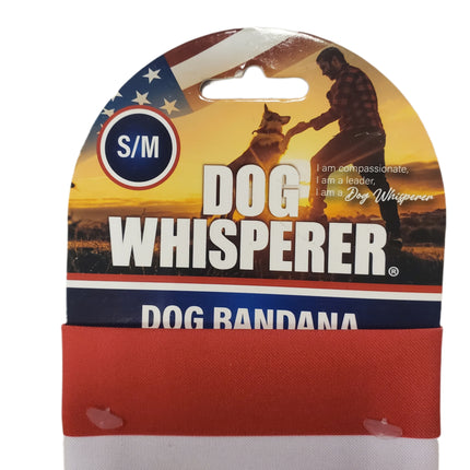 Dog Bandana, Dog Whisperer Red White Blue S/M 13"-19"