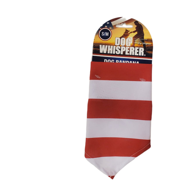 Dog Bandana, Dog Whisperer Red White Blue S/M 13"-19"