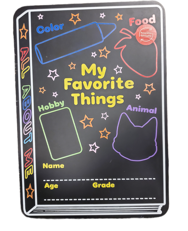 My Favorite Things Chalk Board Reversable B2C