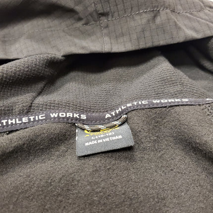 All Weather Black Hooded Tech Fleece Zip Jacket Size L 10-12
