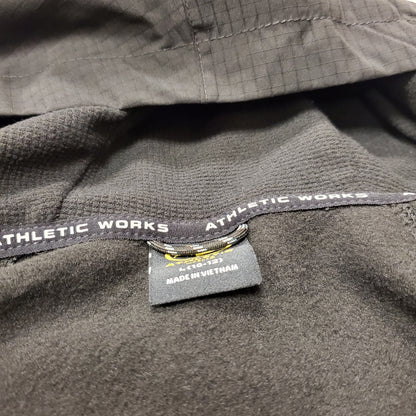 All Weather Black Hooded Tech Fleece Zip Jacket Size L 10-12