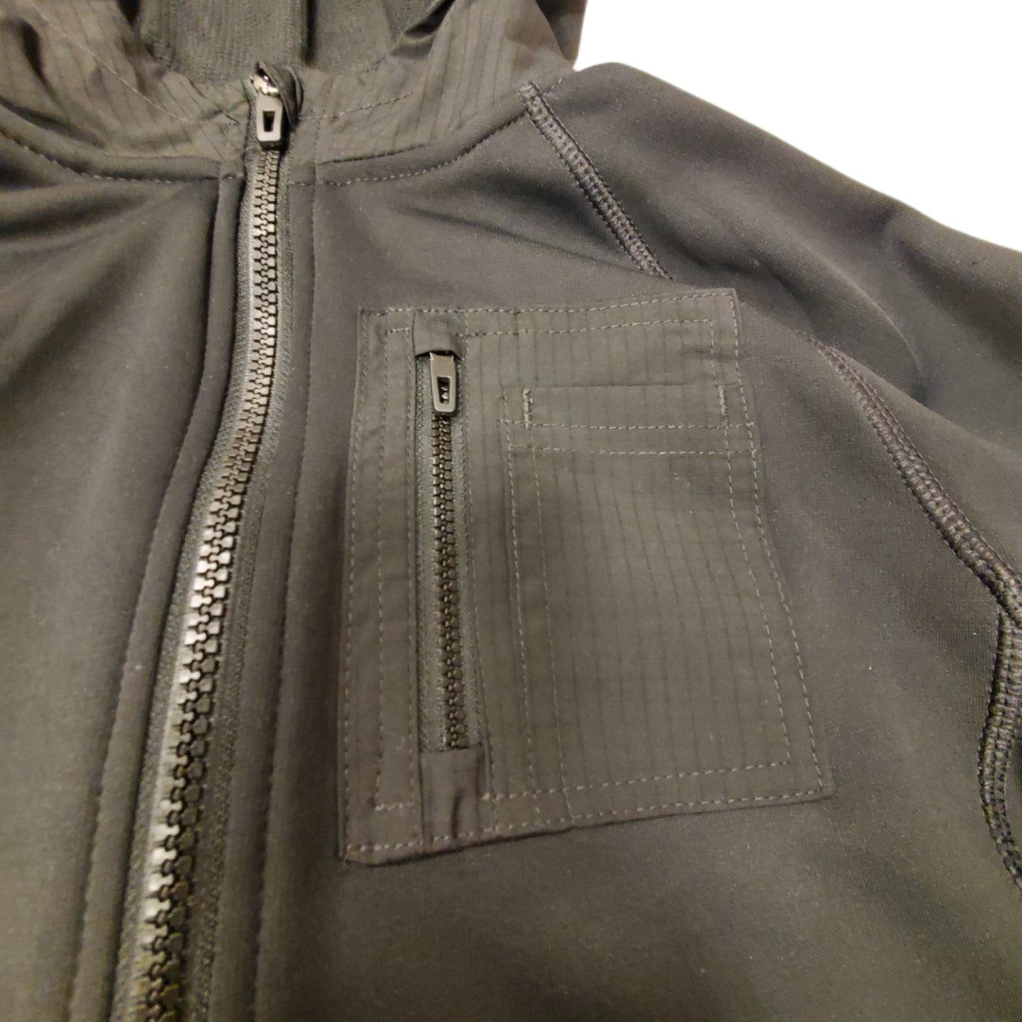 All Weather Black Hooded Tech Fleece Zip Jacket Size L 10-12
