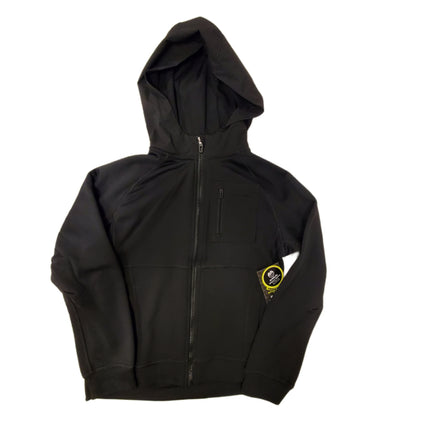 All Weather Black Hooded Tech Fleece Zip Jacket Size L 10-12
