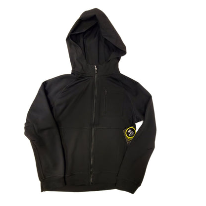 All Weather Black Hooded Tech Fleece Zip Jacket Size L 10-12