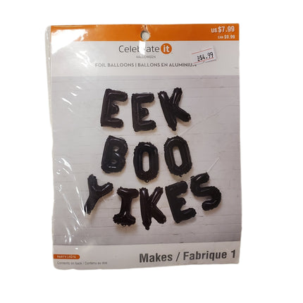 Celebrate it Halloween Foil Balloons "Eek, Boo, Yikes" 16-Inch Set