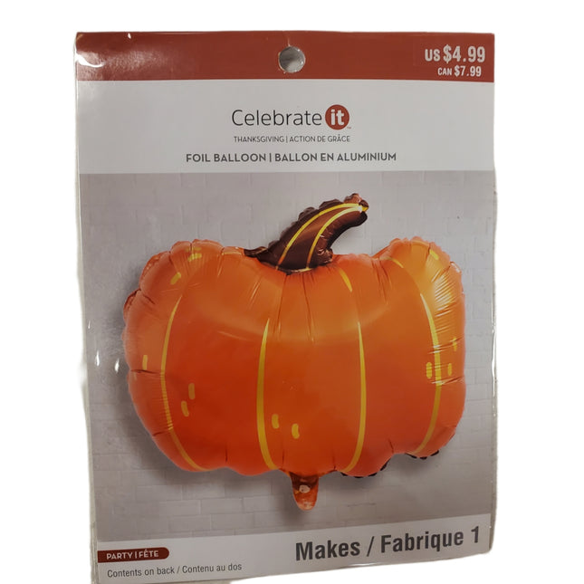 Pumpkin Shaped Foil Balloon for Halloween & Thanksgiving