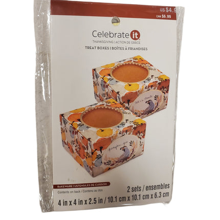 Thanksgiving Treat Boxes 4x4" - Set of 2 Celebrate It