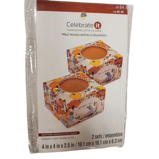 Thanksgiving Treat Boxes 4x4" - Set of 2 Celebrate It