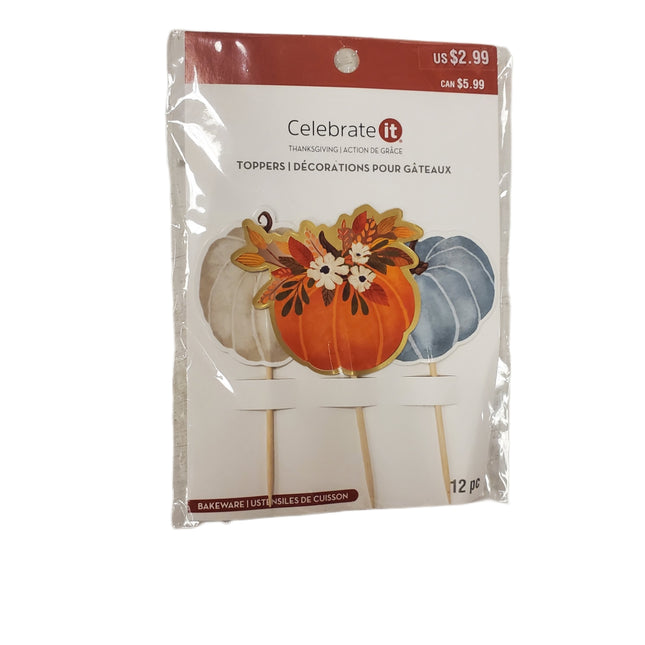 Pumpkin Cupcake Toppers 12pc